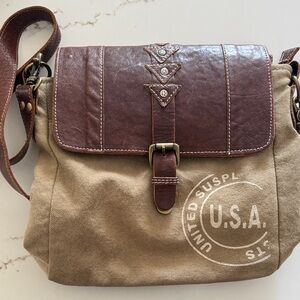 Myra Brown and Tan Crossbody Bag